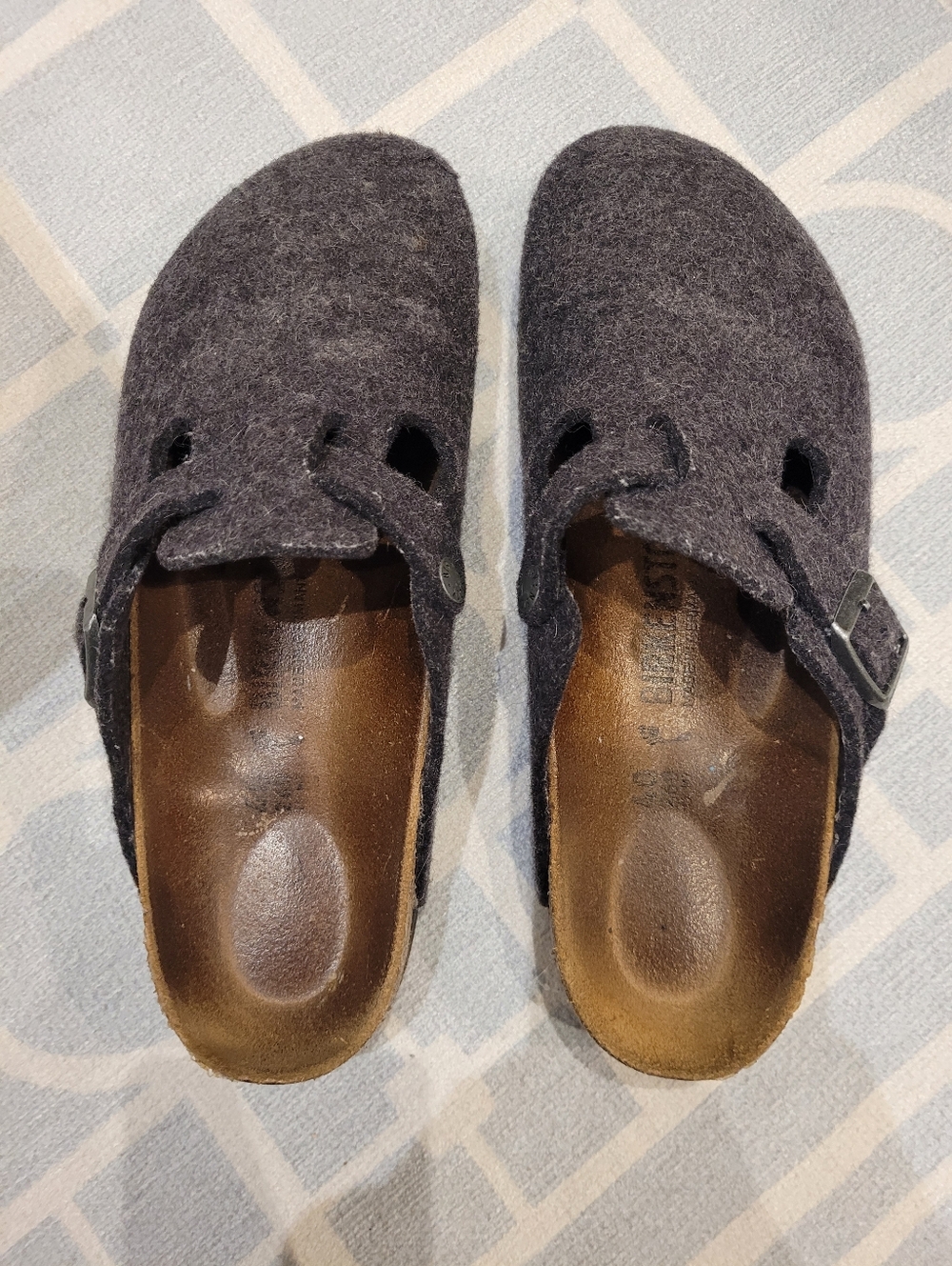 Birkenstock Boston Clog Size 40 Anthracite Wool Felt